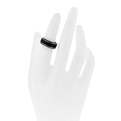Gucci 18K White Gold Synthetic Corundum 7mm Icon Band Ring 49 4.75