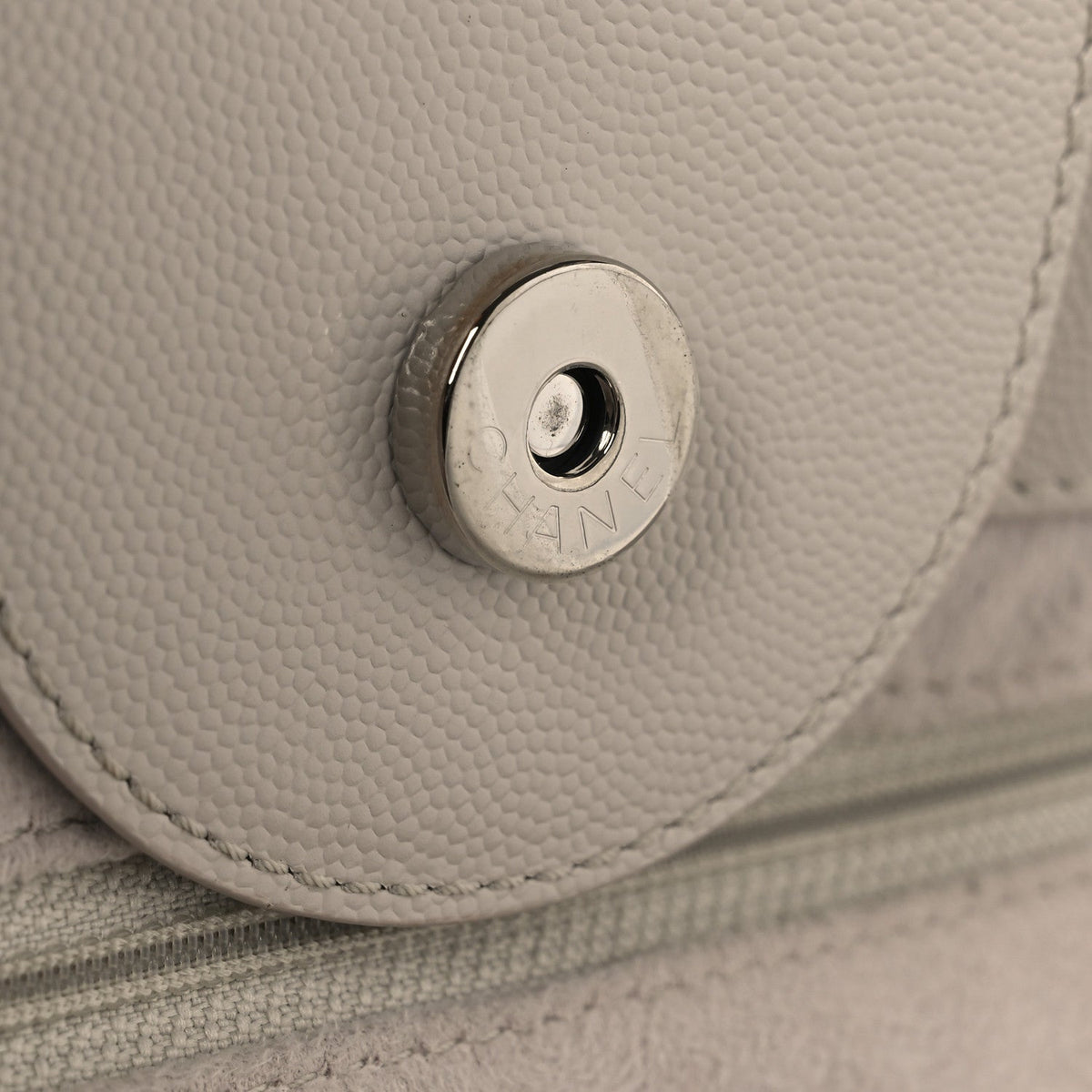 Chanel Caviar Medium Studded Deauville Tote Ivory 1889632