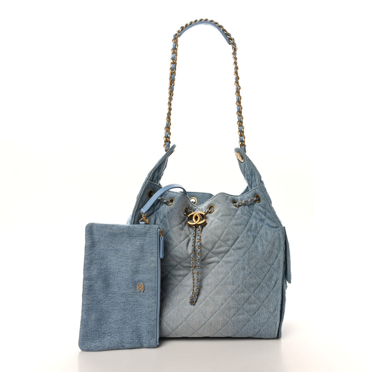 Chanel Washed Denim Quilted Medium 25 Handbag Blue
