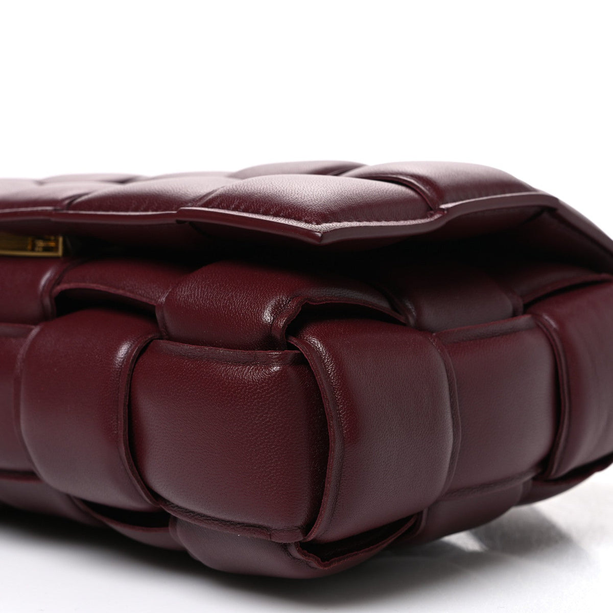 Bottega Veneta Nappa Maxi Intreccio Padded Cassette Crossbody Bag Dark Red