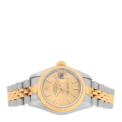 Rolex Stainless Steel 18K Yellow Gold 26mm Datejust Watch Champagne 79173