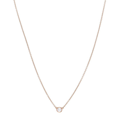Tiffany 18K Rose Gold Diamond Elsa Peretti Pendant Necklace