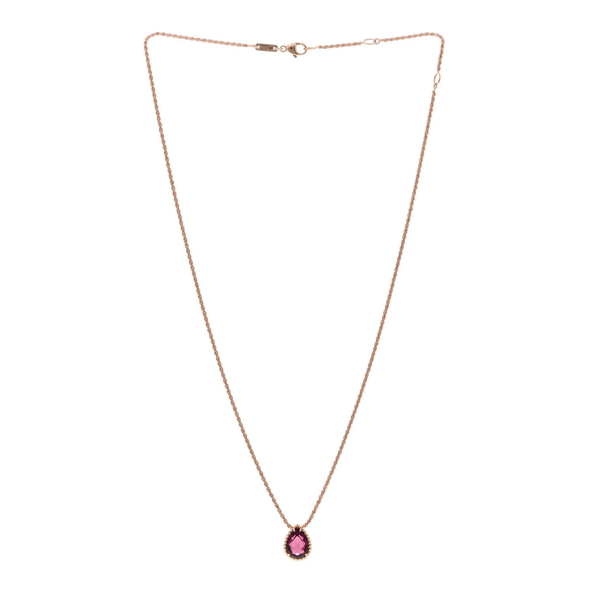 Boucheron 18K Pink Gold Rhodolite Garnet S Serpent Boheme Necklace