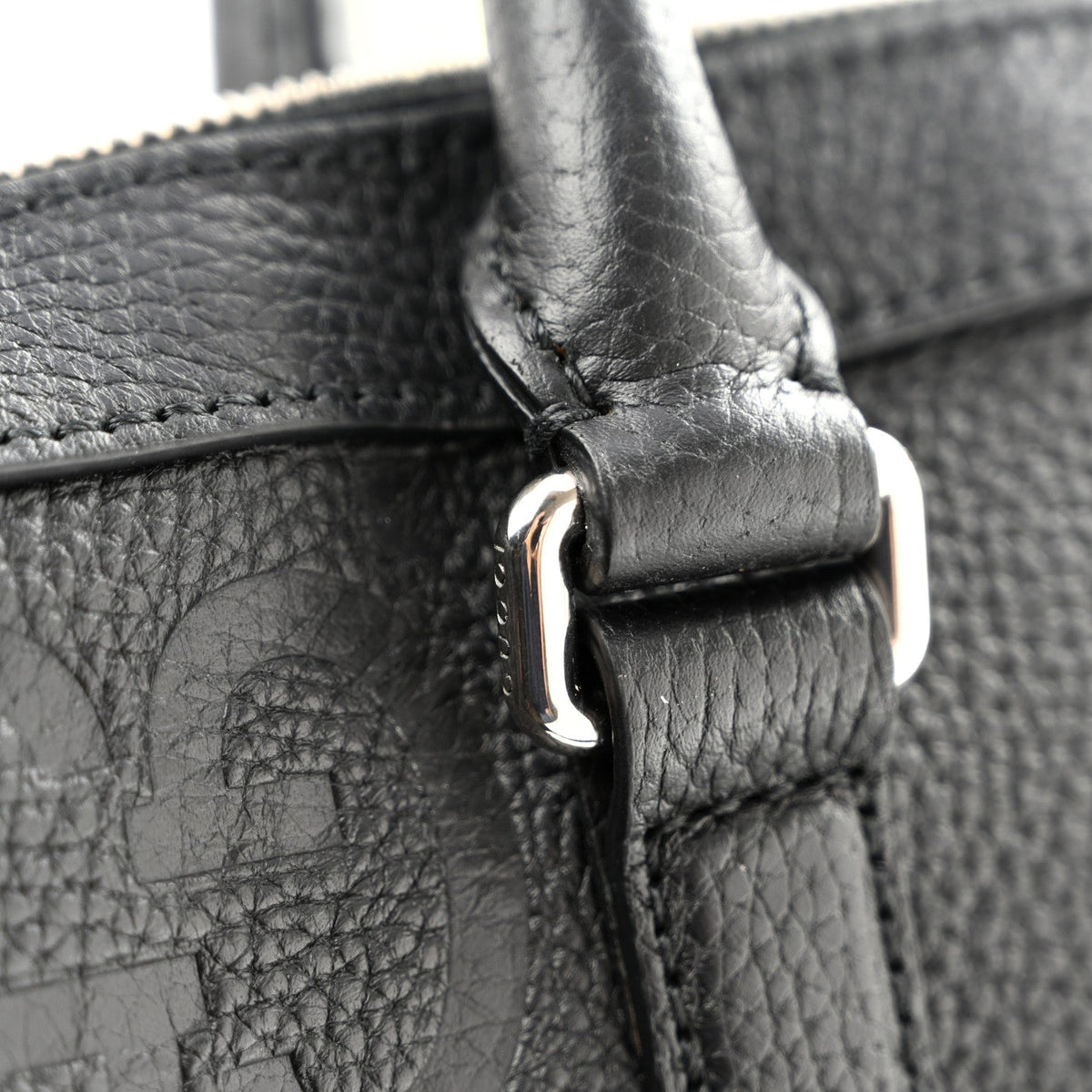 Gucci Piuma Calfskin Jumbo GG Embossed Briefcase Black