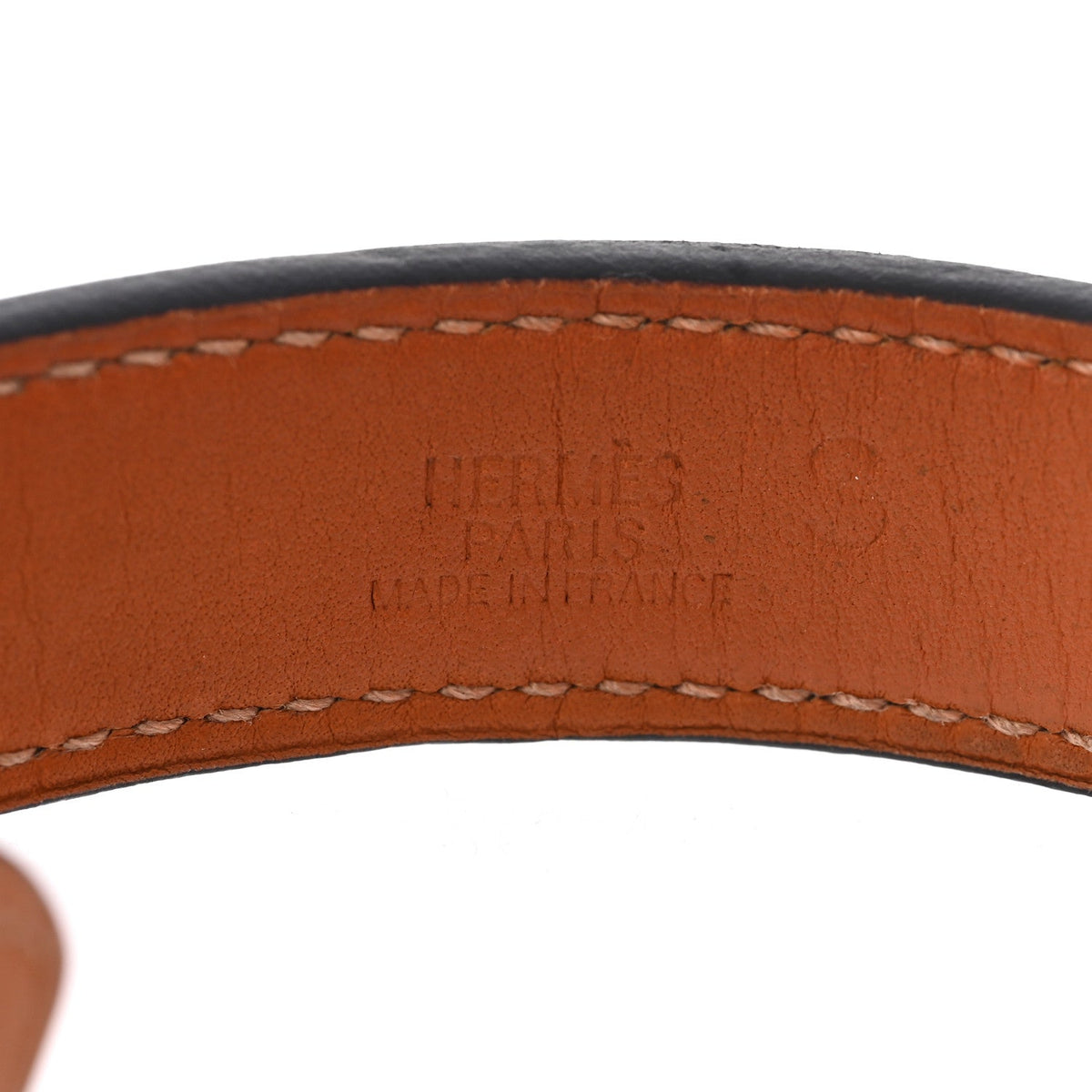 Hermes Chamonix Leather Etriviere Double Tour Bracelet S Black