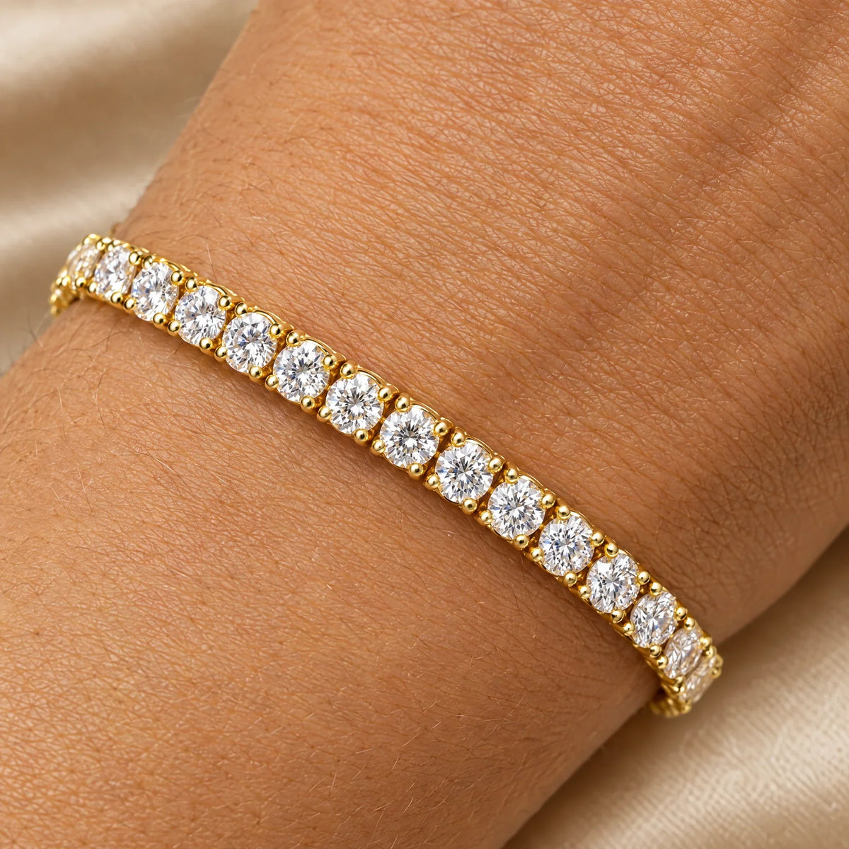 Aria 18K Gold Plated 925 Sterling Silver Cubic Zirconia Bracelet