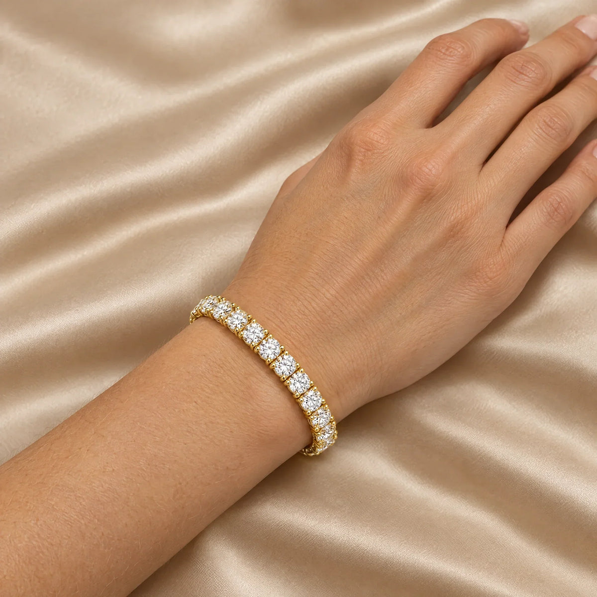 Aria 18K Gold Plated 925 Sterling Silver Cubic Zirconia Bracelet