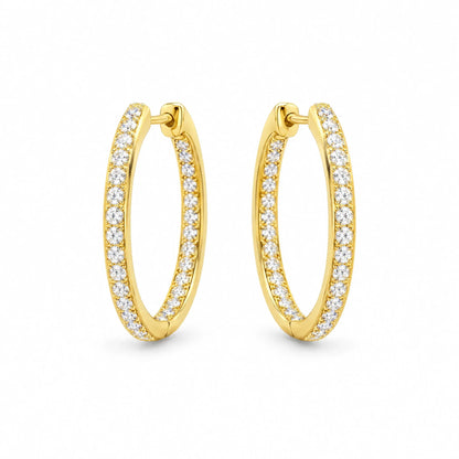 Aurelia 18K Gold Plated 925 Sterling Silver Cubic Zirconia Hoop Earrings