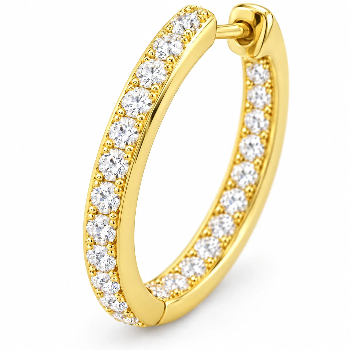 Aurelia 18K Gold Plated 925 Sterling Silver Cubic Zirconia Hoop Earrings