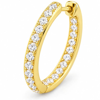 Aurelia 18K Gold Plated 925 Sterling Silver Cubic Zirconia Hoop Earrings