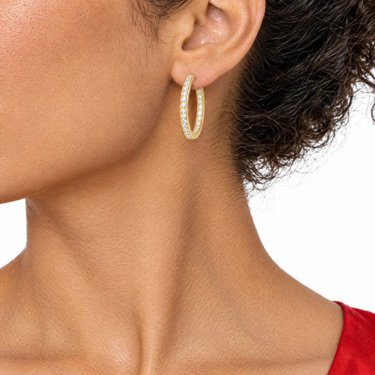 Aurelia 18K Gold Plated 925 Sterling Silver Cubic Zirconia Hoop Earrings