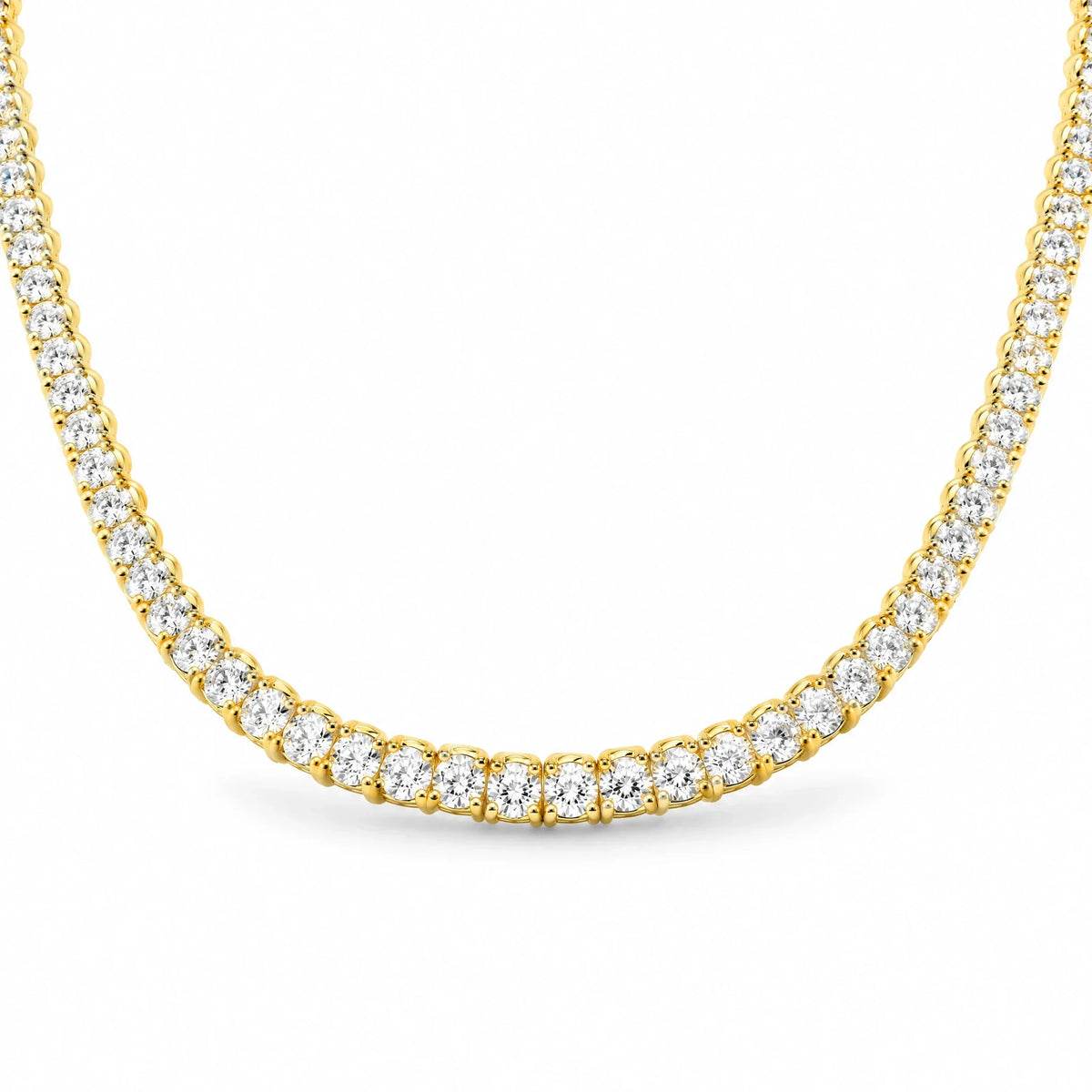 925 Sterling Silver 18K Gold Plated Cubic Zirconia Aurelle Tennis Necklace