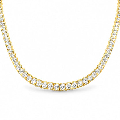 925 Sterling Silver 18K Gold Plated Cubic Zirconia Aurelle Tennis Necklace