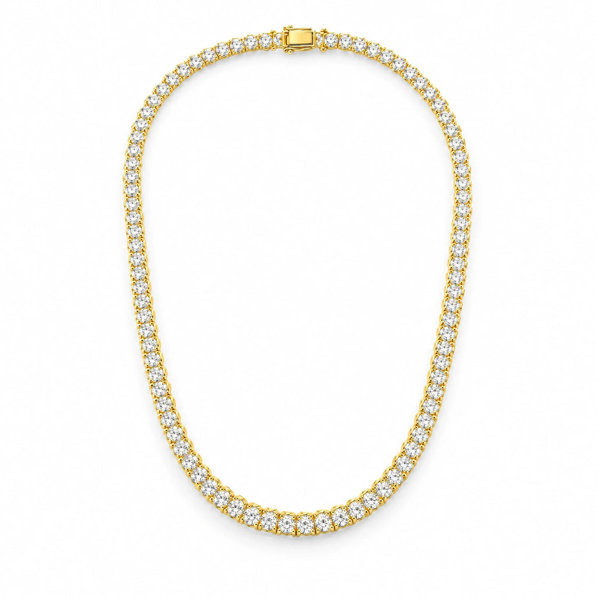925 Sterling Silver 18K Gold Plated Cubic Zirconia Aurelle Tennis Necklace