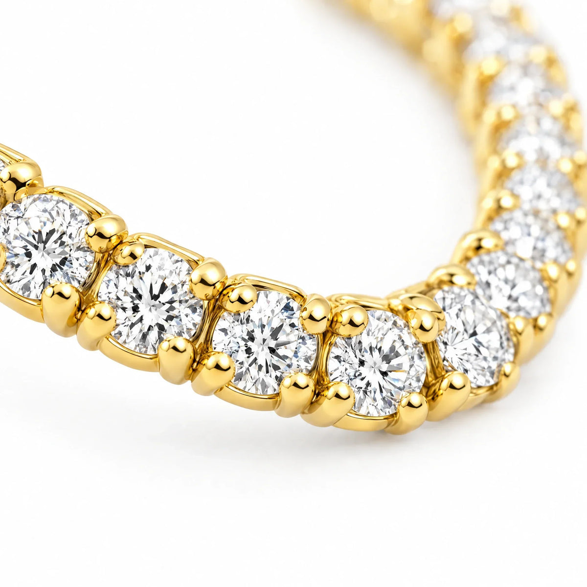 925 Sterling Silver 18K Gold Plated Cubic Zirconia Aurelle Tennis Necklace