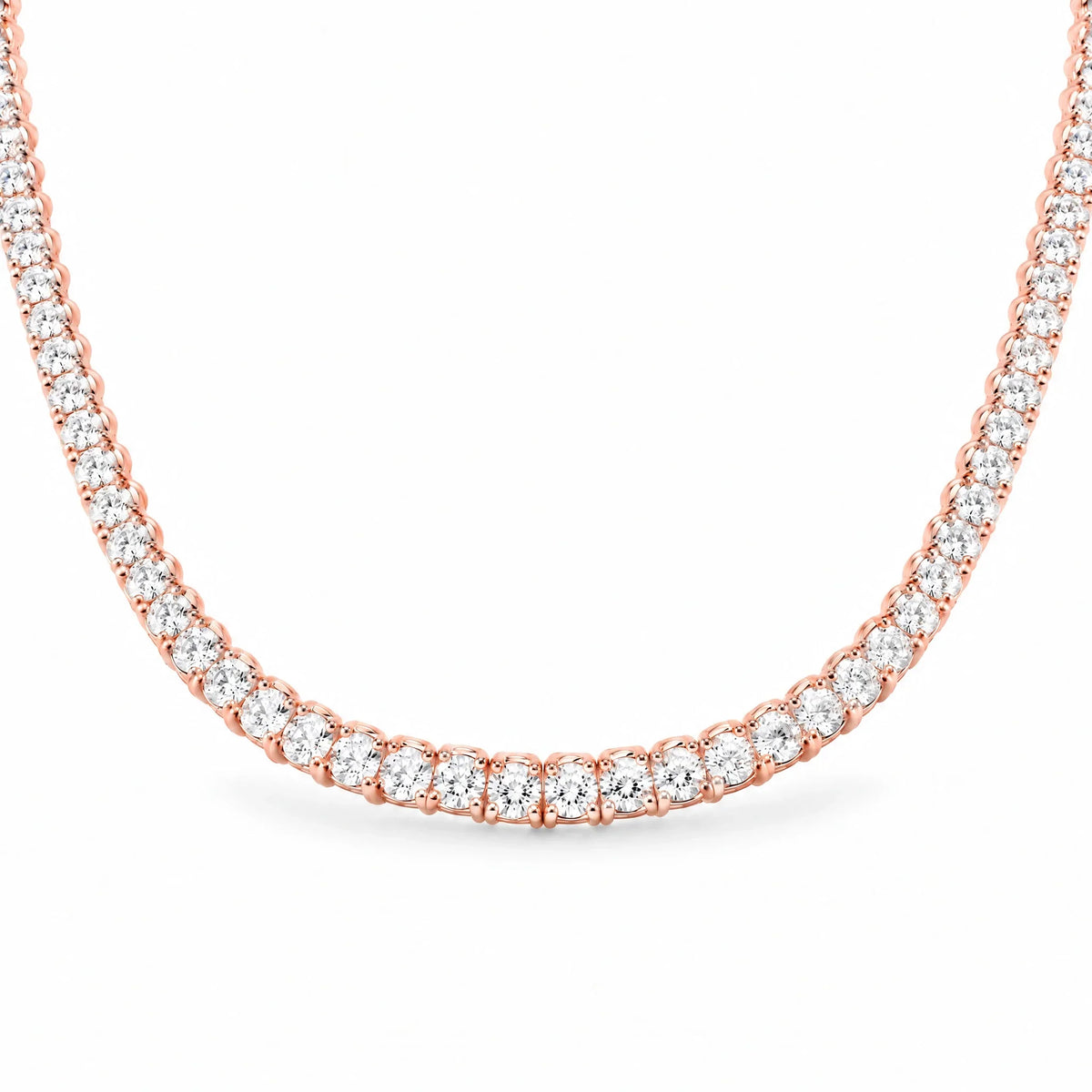 925 Sterling Silver 18K Gold Plated Cubic Zirconia Aurelle Tennis Necklace