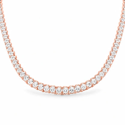 925 Sterling Silver 18K Gold Plated Cubic Zirconia Aurelle Tennis Necklace