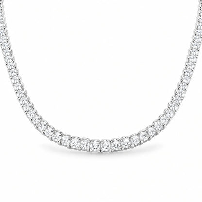 925 Sterling Silver 18K Gold Plated Cubic Zirconia Aurelle Tennis Necklace