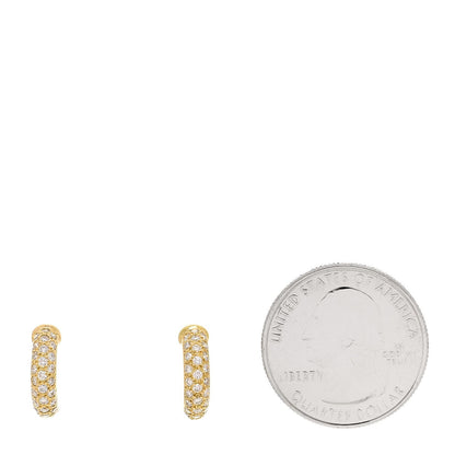 Cartier 18K Yellow Gold Diamond Etincelle De Cartier Hoop Earrings