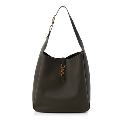 Saint Laurent Smooth Calfskin Large Le 5 A 7 Soft Hobo Light Musk