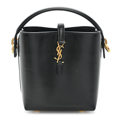 Saint Laurent Shiny Calfskin Le 37 Mini Bucket Bag Black
