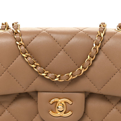 Chanel Lambskin Quilted Mini Heart Charms Flap Beige 1908674