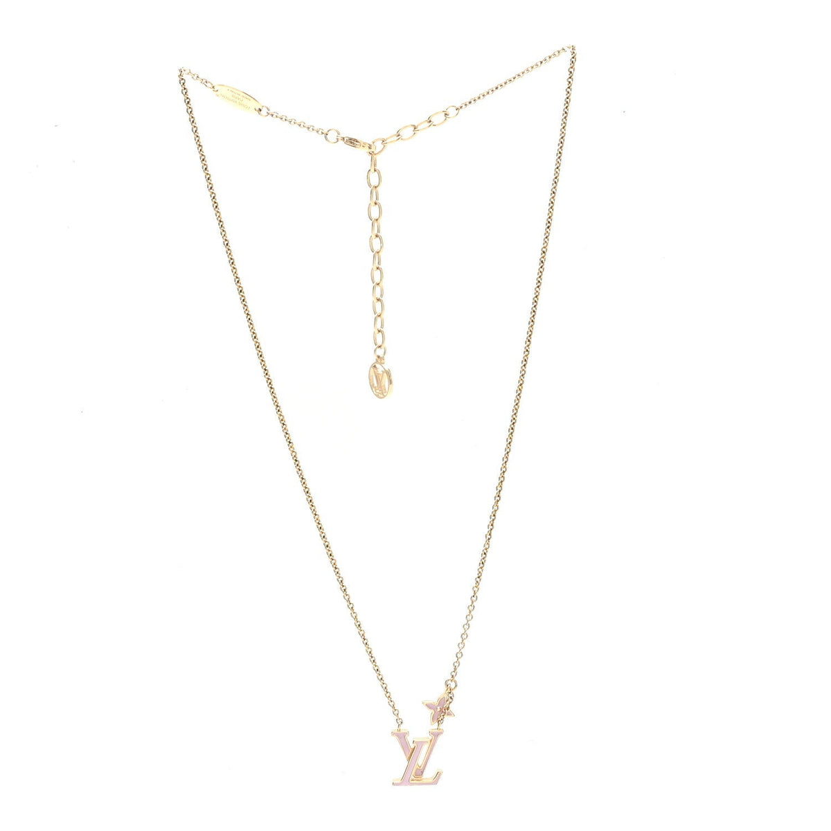 Louis Vuitton Enamel LV Iconic Necklace Gold Pink