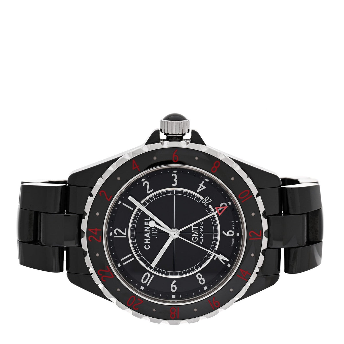 Chanel Stainless Steel Ceramic 41mm J12 GMT Automatic Watch Black