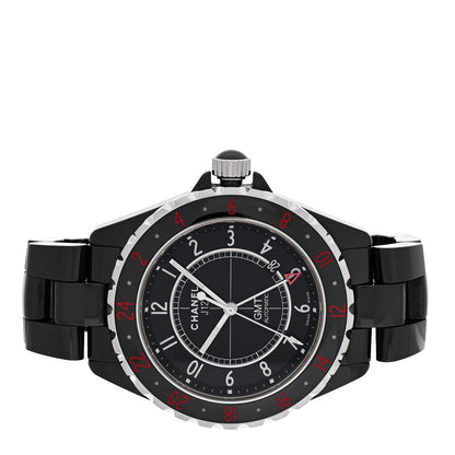Chanel Stainless Steel Ceramic 41mm J12 GMT Automatic Watch Black