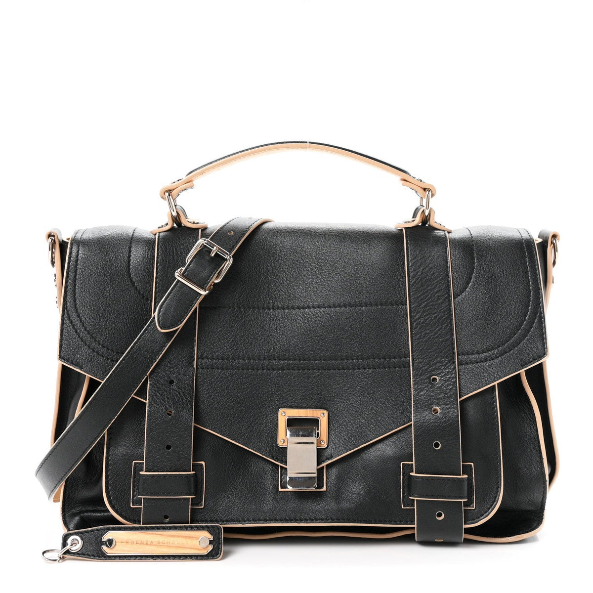 Proenza Schouler Calfskin Medium PS1 Satchel Black Sorbet