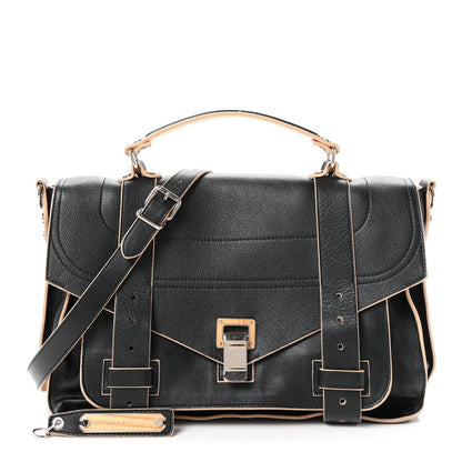 Proenza Schouler Calfskin Medium PS1 Satchel Black Sorbet