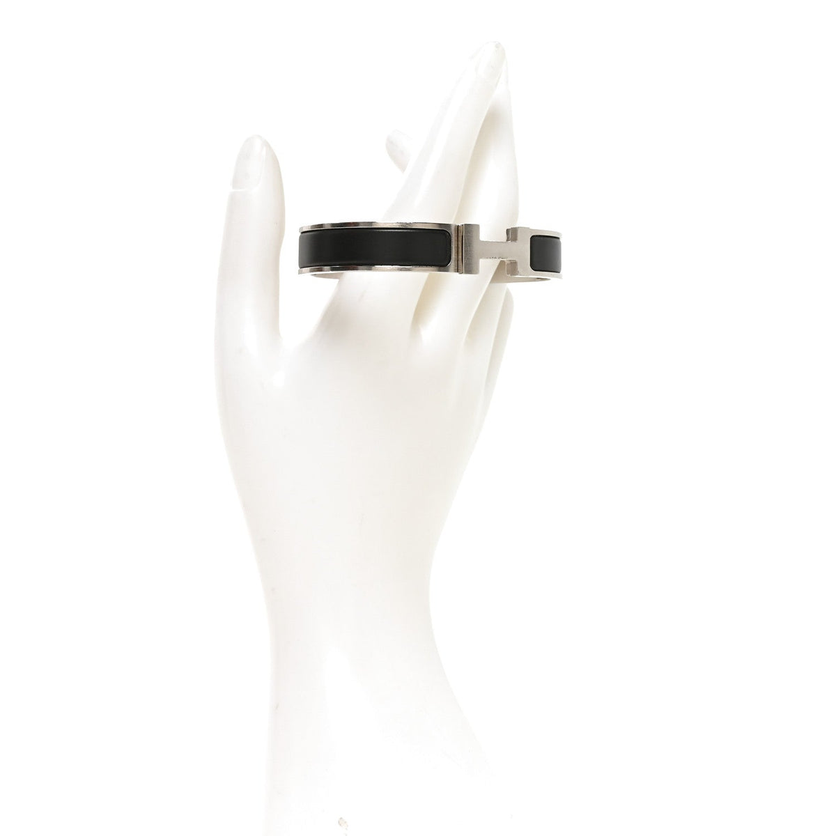 Hermes Matte Enamel Narrow Clic Clac HH Bracelet T4 Black