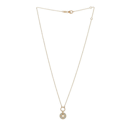 Foundrae 18K Yellow Gold Enamel Petite Champleve True Love Knot Necklace White