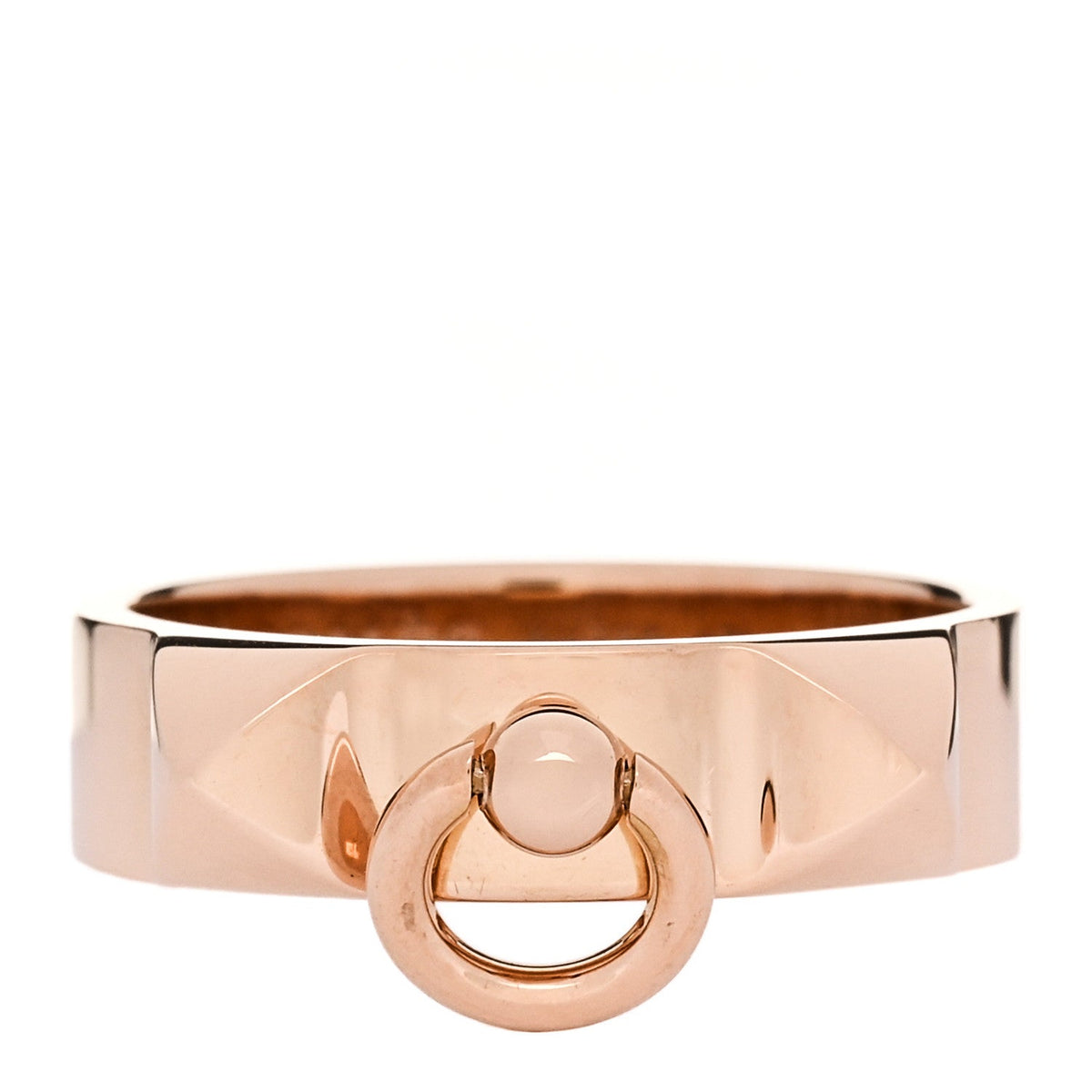 Hermes 18K Rose Gold PM Collier De Chien Ring