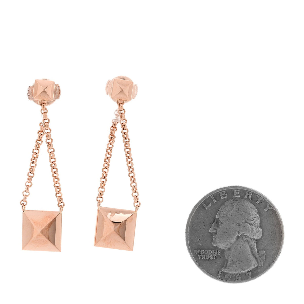 Hermes 18K Rose Gold Clou d'H Dangle Earrings