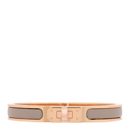Hermes Enamel Mini Clic Kelly Bracelet PM Marron Glace