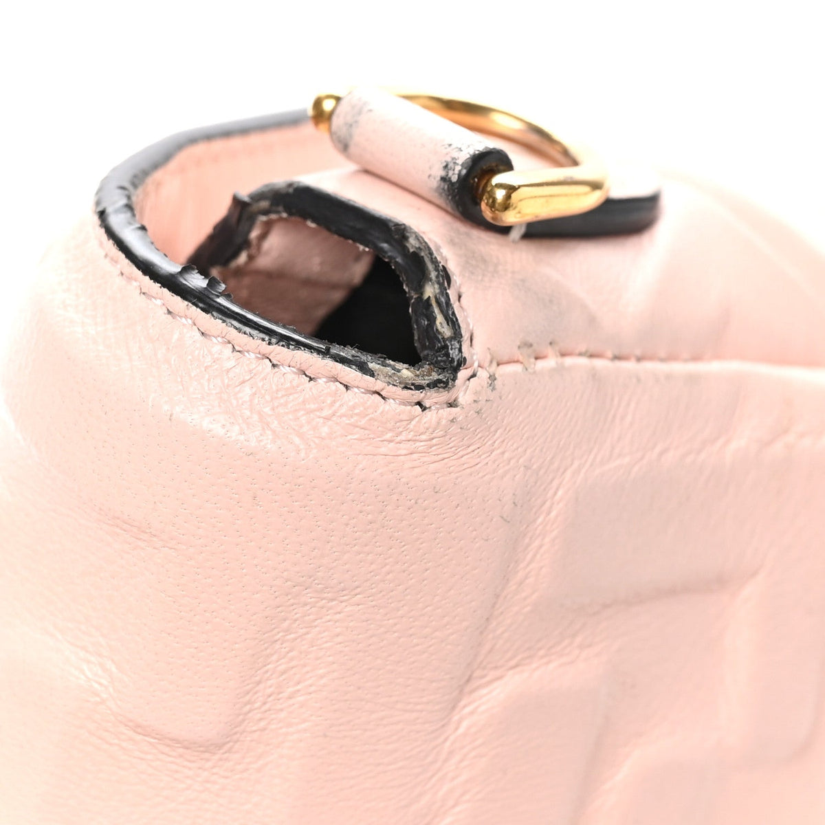 Fendi Nappa FF 1974 Embossed Mini Baguette Rosa Quarzo