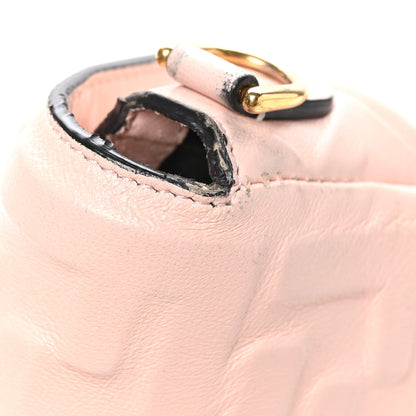 Fendi Nappa FF 1974 Embossed Mini Baguette Rosa Quarzo