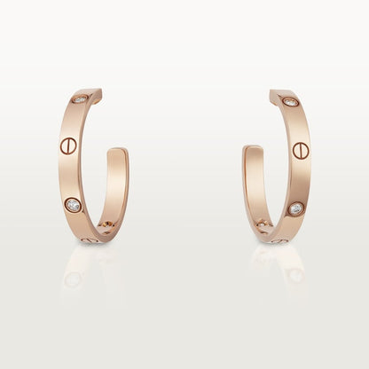 18K Rose Gold Diamond Cartier Love Earrings