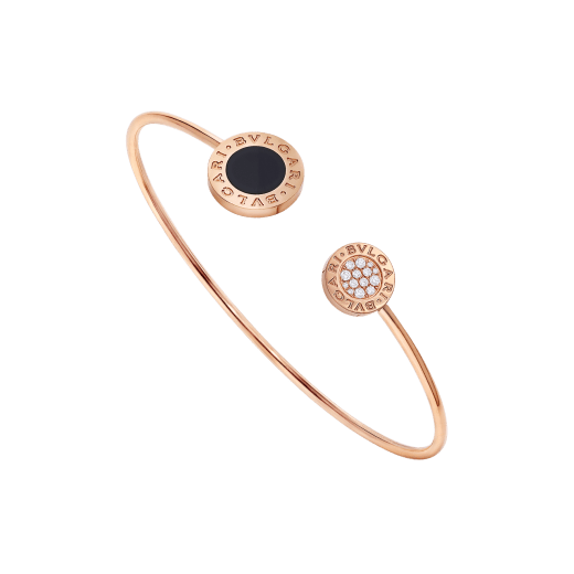18K Rose Gold Onyx Diamonds BVLGARI Bracelet