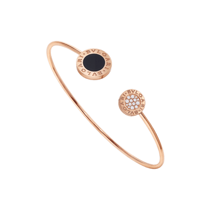 18K Rose Gold Onyx Diamonds BVLGARI Bracelet