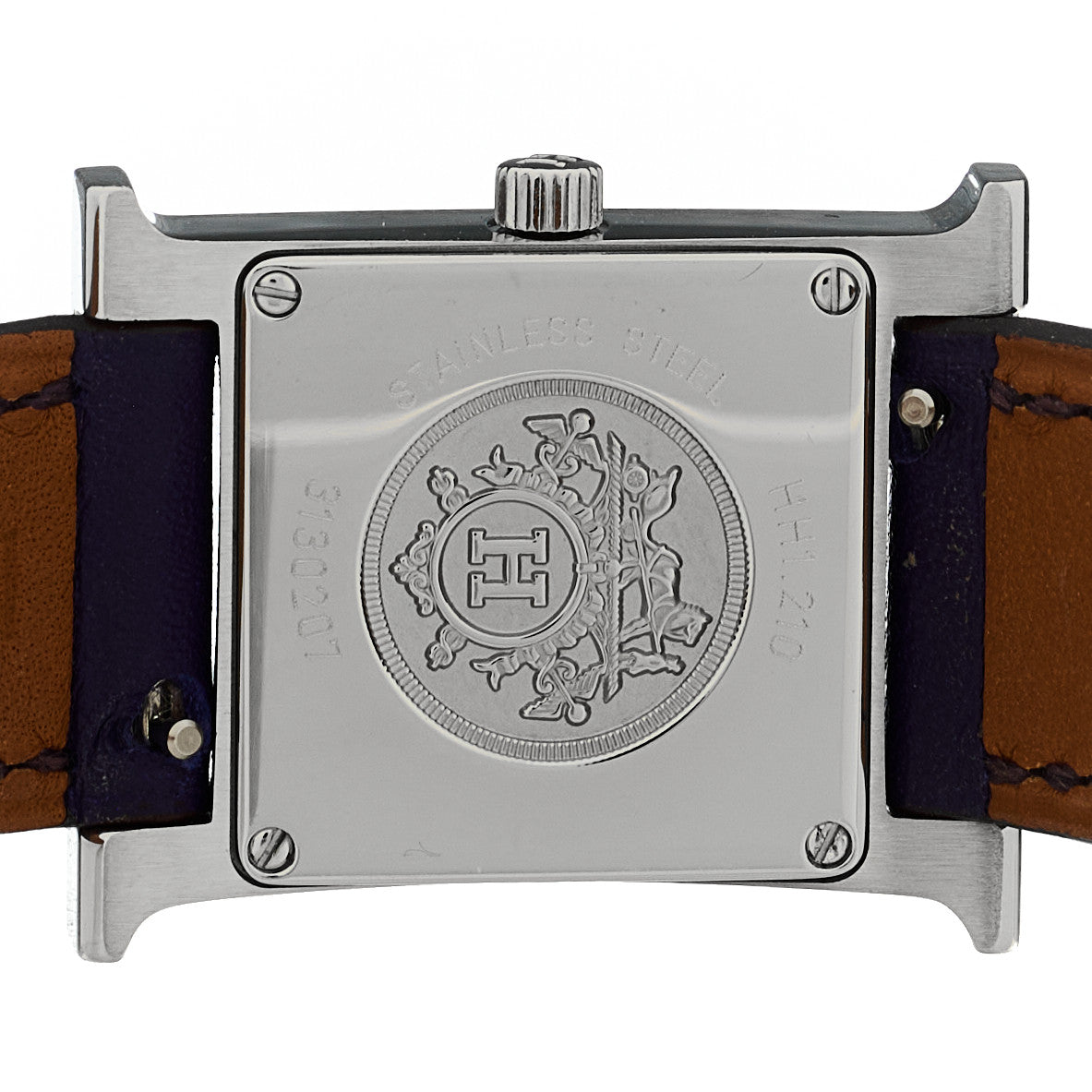 Hermes Stainless Steel Swift 21mm Heure H Quartz Watch Iris