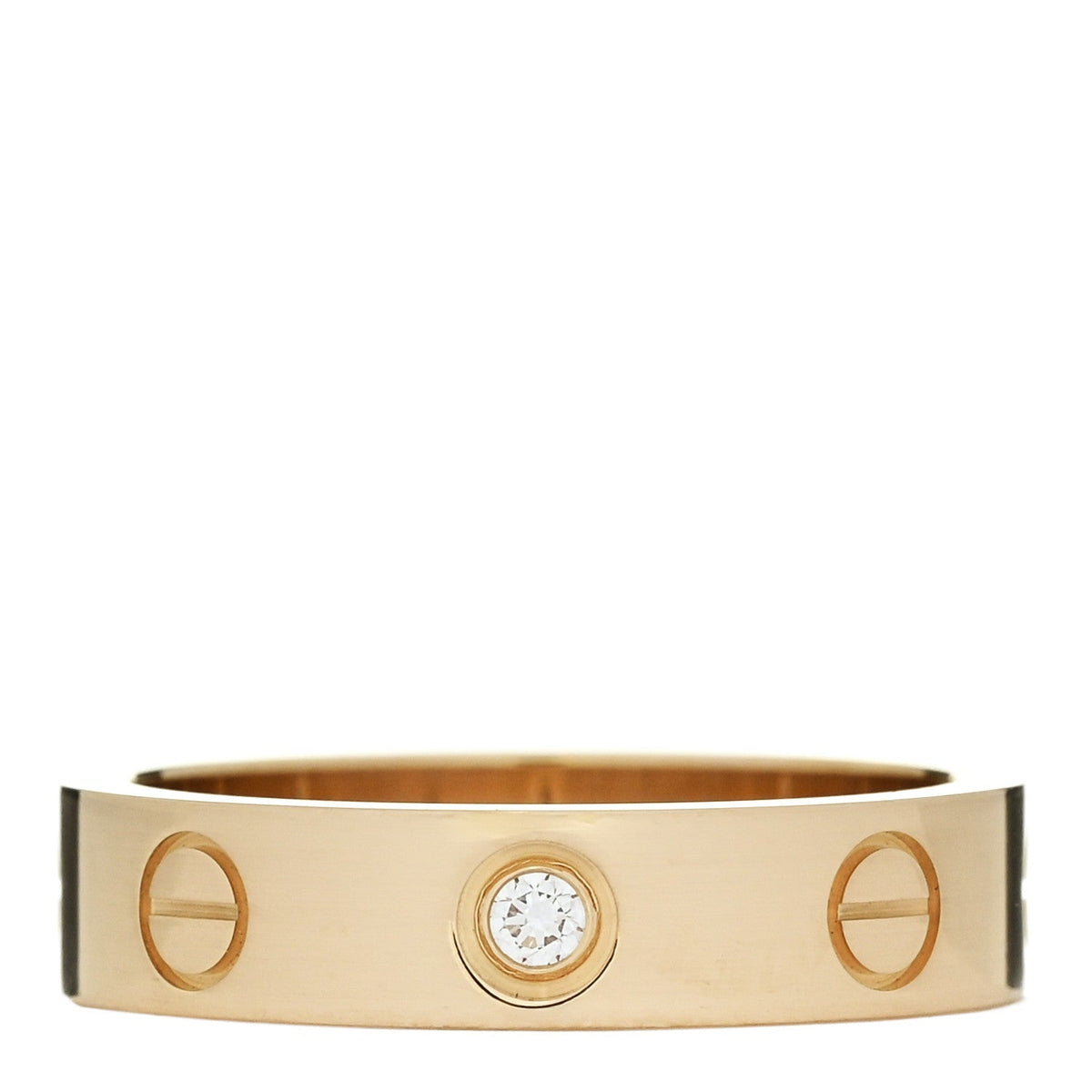 Cartier 18K Yellow Gold Diamond 4mm LOVE Wedding Band Ring 47 4
