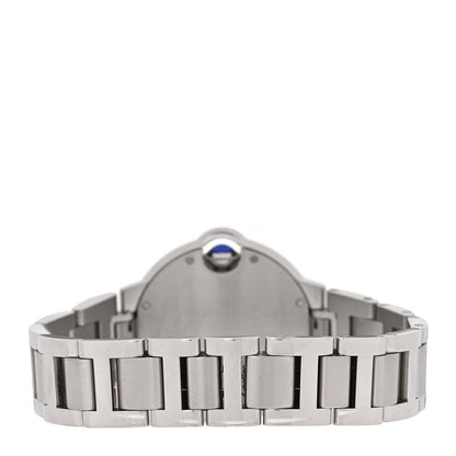 Cartier Stainless Steel Diamond 33mm Ballon Bleu Watch Blue 1921127