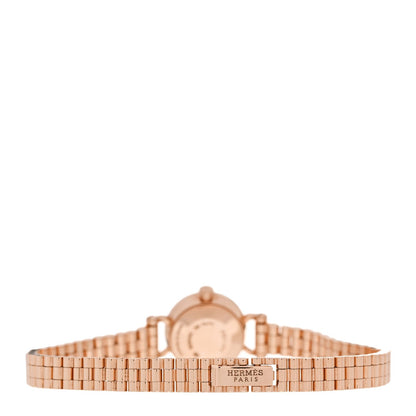 Hermes 18K Rose Gold Diamond 16mm Faubourg Quartz Watch