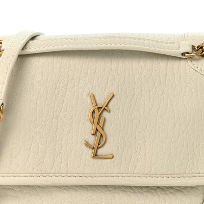 Saint Laurent Grained Lambskin Monogram Mini Niki Chain Satchel Crema Soft