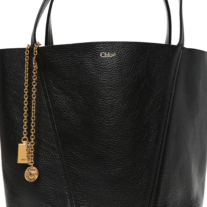 Chloe Grained Calfskin Medium Spin Tote Woodrose