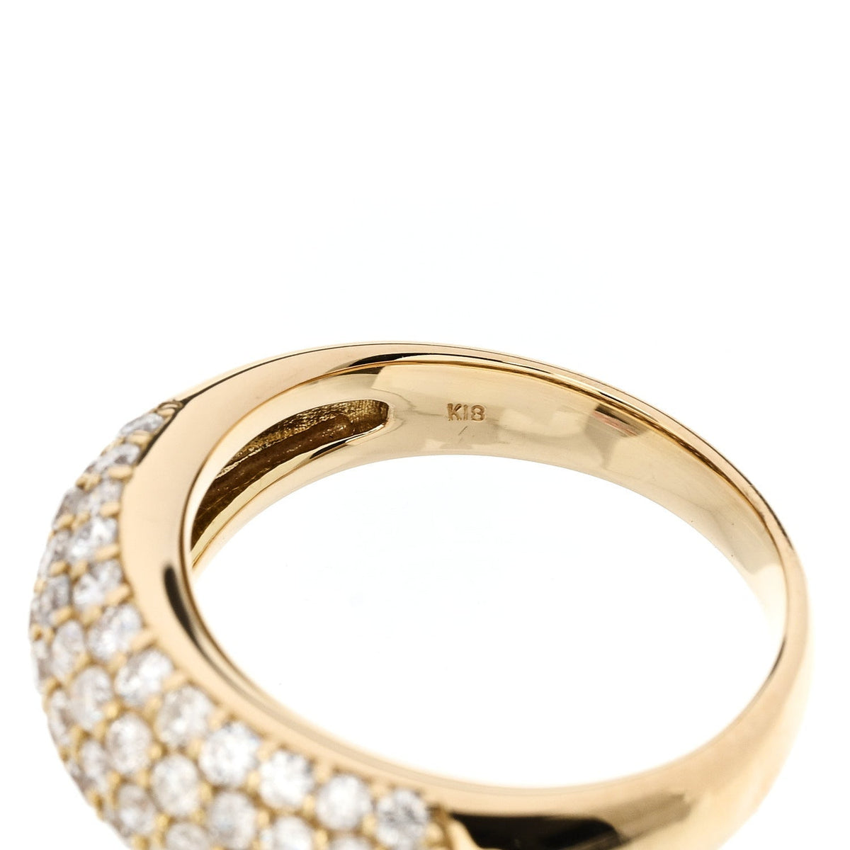 Parker & West 18K Yellow Gold Diamond 1.00ctw Paved Dome Ring 50 5.25