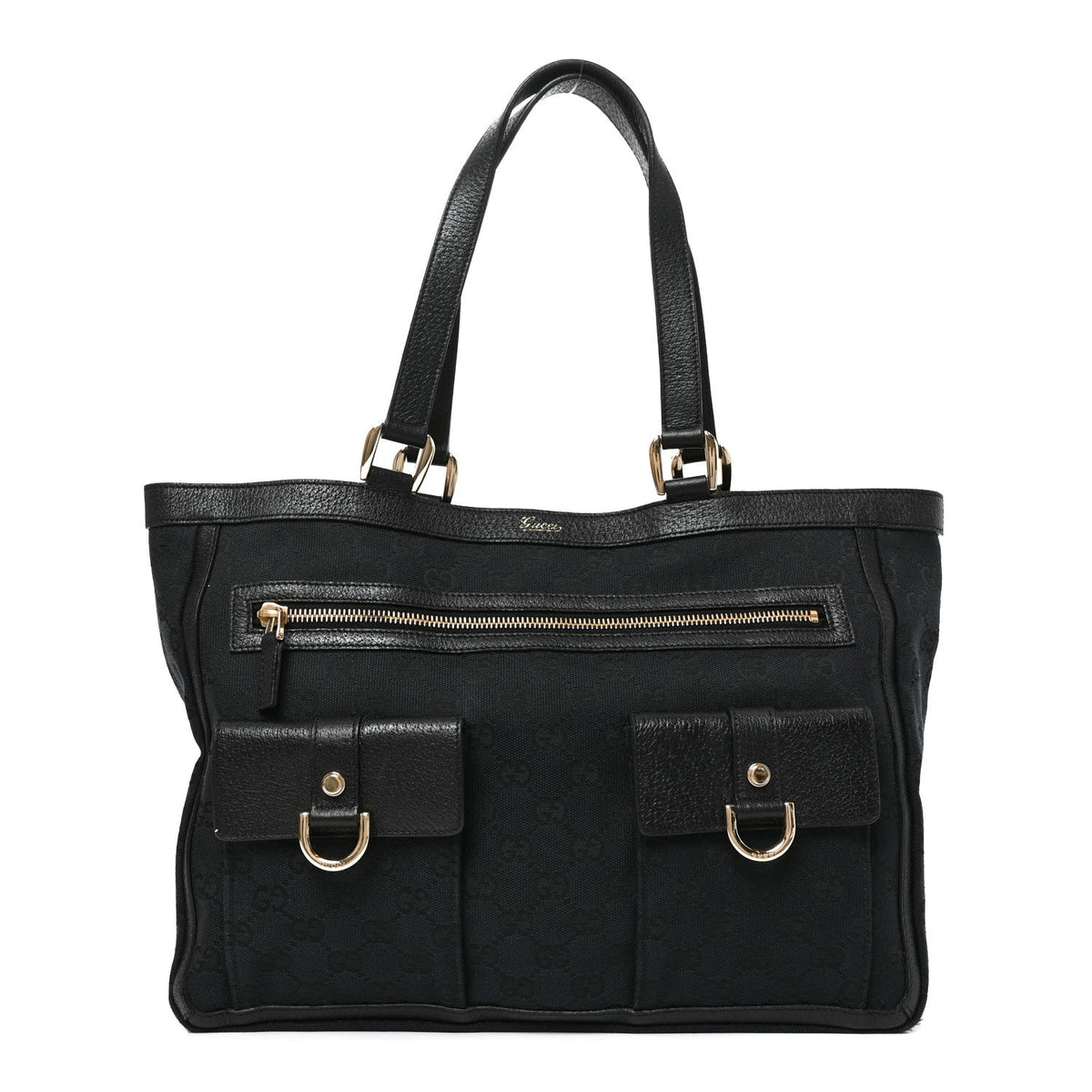 Gucci Monogram Abbey D Ring Tote Black