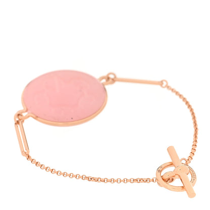 Hermes 18K Rose Gold Diamond PM Ex-Libris Bracelet